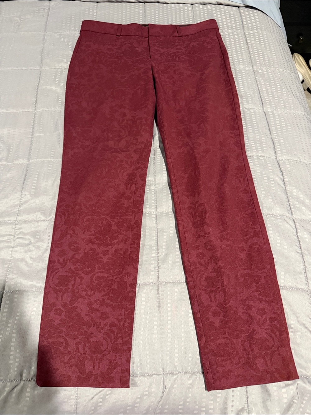 Women's Burgundy Patterned Dress Jeans Great for the Holiday’s